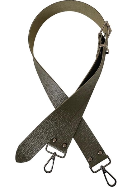 Kemer Tokalı Ayarlanabilir Çanta Askısı 130 Cm* 4 cm Haki Renk Krom Kancalı