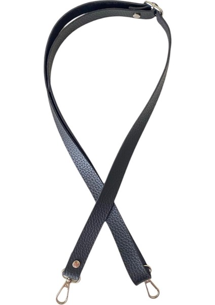 Sürgü Tokalı Ayarlanabilir Çanta Askısı 135 Cm* 2 cm Siyah Renk Gümüş Kancalı
