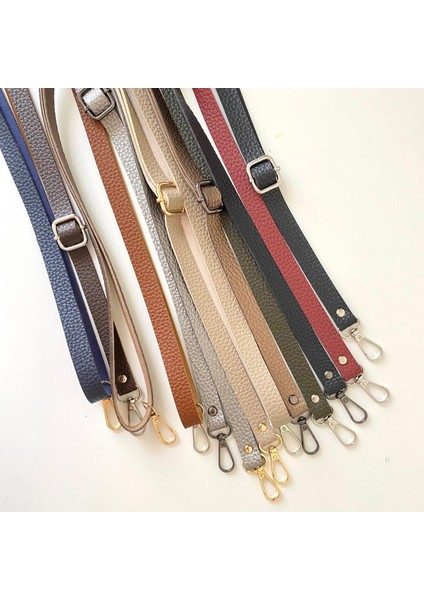 Sürgü Tokalı Ayarlanabilir Çanta Askısı 135 Cm* 2 cm Siyah Renk Gümüş Kancalı