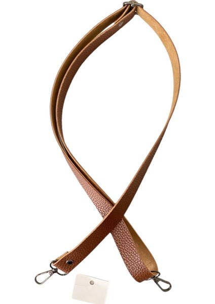 Sürgü Tokalı Ayarlanabilir Çanta Askısı 135 Cm* 2.5 cm Taba Renk Krom Kancalı