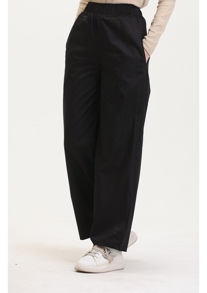 Beli Lastikli Kot Pantolon 2734C-01 Siyah