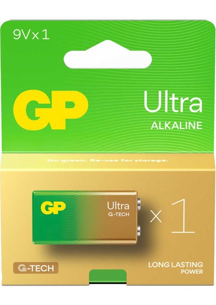 Gp Batteries G-Tech Ultra Alkalin 9V -1604AU 6LR61 Boy 9V Pil Tekli Kart 661163