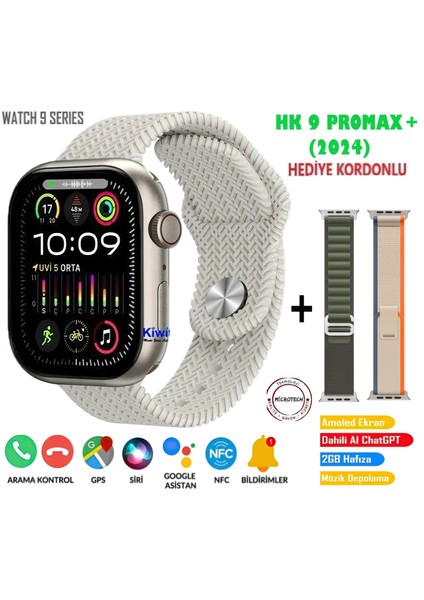 Hk9 Promax Plus + 2gb Hafıza + Kablosuz Kulaklık Bağlama + Albüm+Chat Gpt 2.0 + E-Kitap Okuma