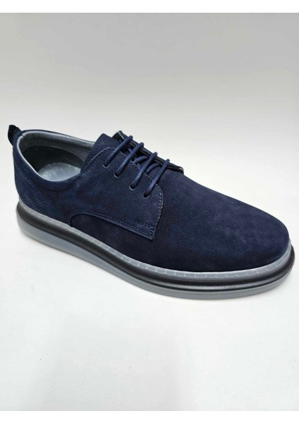 Hakiki Deri Lacivert Şeffaf Taban Nubuk Bağcıklı Erkek Ayakkabı C-819637 fiyatları