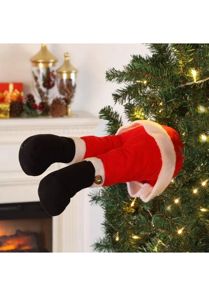 Hareket Eden Noel Baba Ayakları Pilli Ağaca Monte Treeside Kickers Santa 40 cm Yılbaşı Ağacı Süsleme