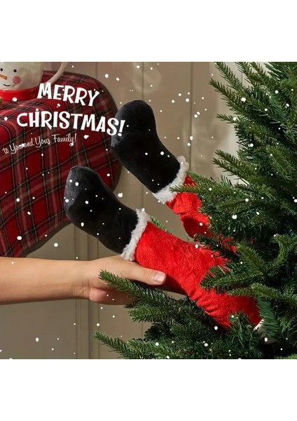 Hareket Eden Noel Baba Ayakları Pilli Ağaca Monte Treeside Kickers Santa 40 cm Yılbaşı Ağacı Süsleme modelleri