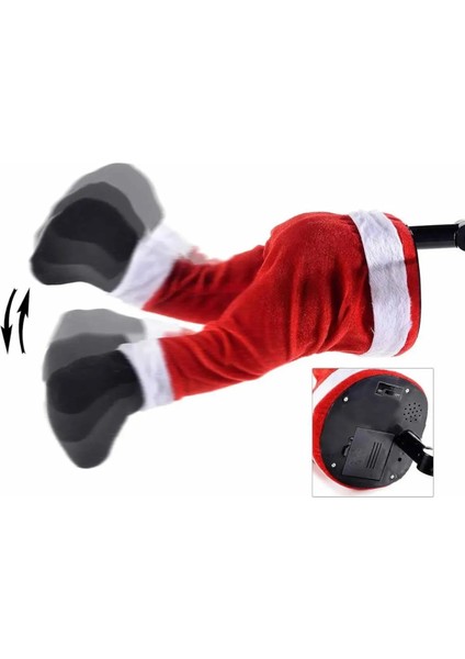Hareket Eden Noel Baba Ayakları Pilli Ağaca Monte Treeside Kickers Santa 40 cm Yılbaşı Ağacı Süsleme fırsatları