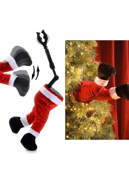 Hareket Eden Noel Baba Ayakları Pilli Ağaca Monte Treeside Kickers Santa 40 cm Yılbaşı Ağacı Süsleme indirimleri