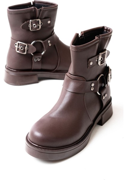 02-2013 Kahverengi Toka Aksesuarlı Fermuarlı Günlük Kadın Bot fırsatları