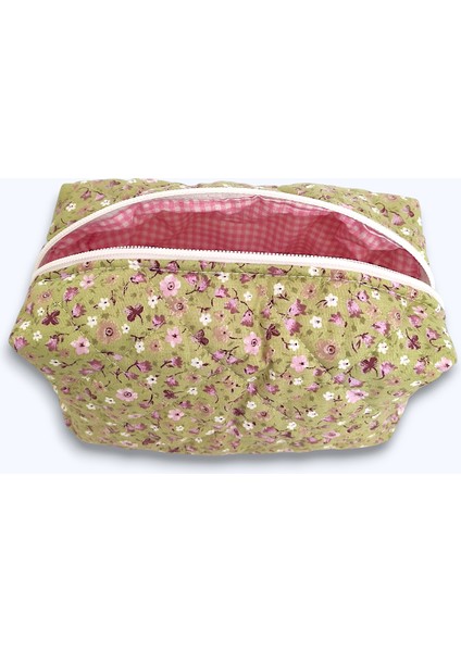 Kapitone Makyaj Çantası - Makeup Bag - Bakım Seyahat Kozmetik Çantası - Vera