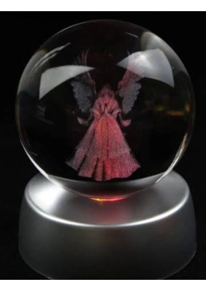 Kanatlı Melek Plastik Altlıklı Cam Küre