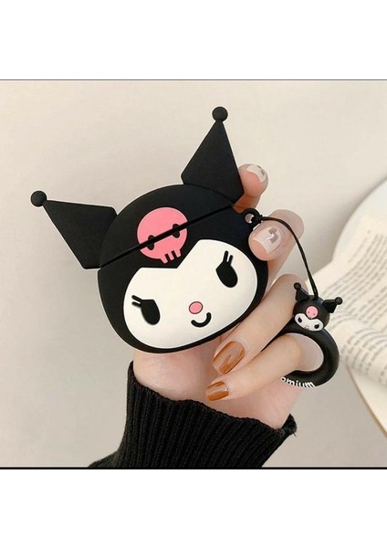 1/2. Nesil Uyumlu Koruyucu Bluetooth Kulaklık Kılıfı Kuromi Figürlü