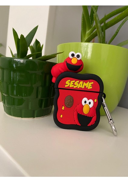 1/2. Nesil Uyumlu Koruyucu Bluetooth Kulaklık Kılıfı Elmo Figürlü
