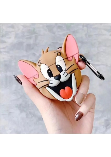 1/2. Nesil Uyumlu Koruyucu Bluetooth Kulaklık Kılıfı Jerry Figürlü