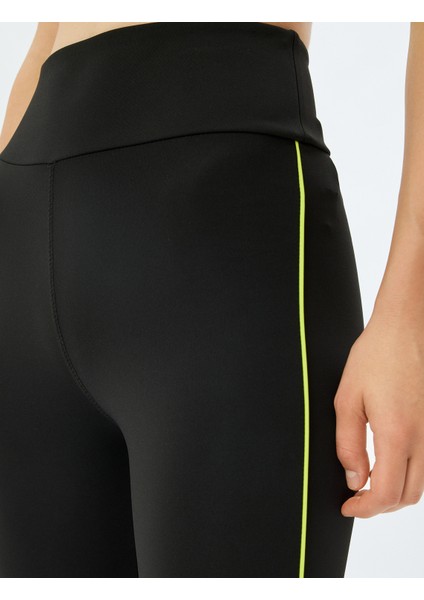 Spor Tayt Slogan Baskılı Biyeli Yüksek Bel Slim Fit Interlok indirimleri