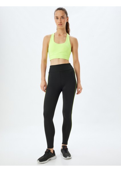 Spor Tayt Slogan Baskılı Biyeli Yüksek Bel Slim Fit Interlok fiyatları