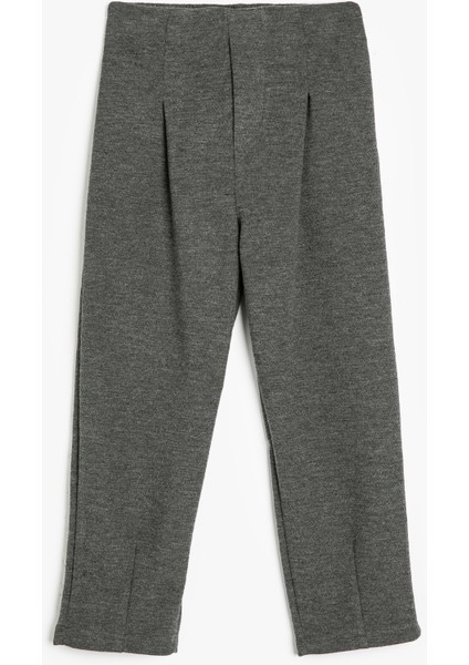 Basic Pantolon Beli Lastikli Pile Detaylı