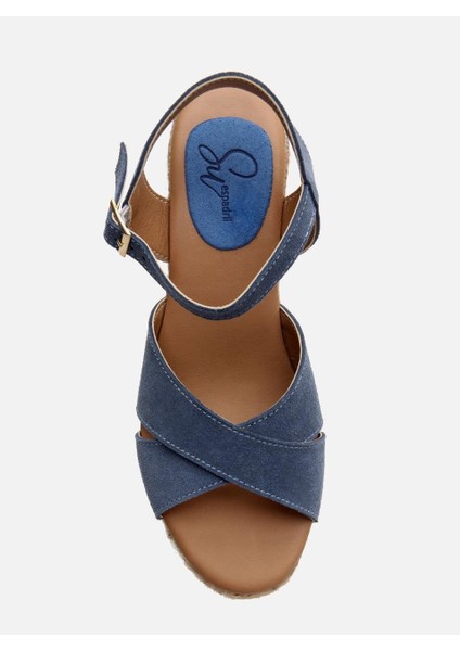 Katherin Indigo Mavi Kadın Dolgu Topuklu Espadril fiyatları