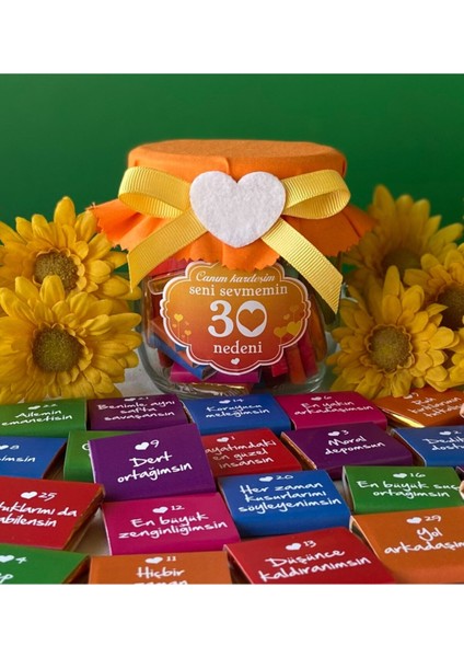Canım Kardeşim Seni Sevmemin 30 Nedeni, Mesajlı Çikolata
