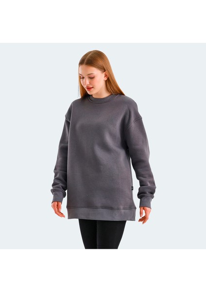 VADIM Kadın Oversize Sweatshirt Koyu Gri