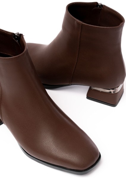 RM-500 Kahverengi Topuklu Fermuarlı Günlük Kadın Bot modelleri