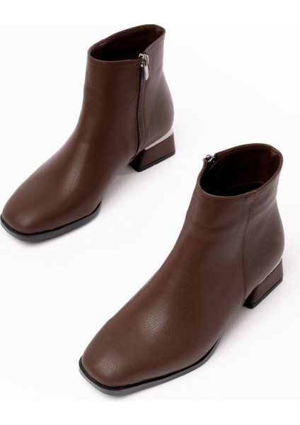RM-500 Kahverengi Topuklu Fermuarlı Günlük Kadın Bot fırsatları