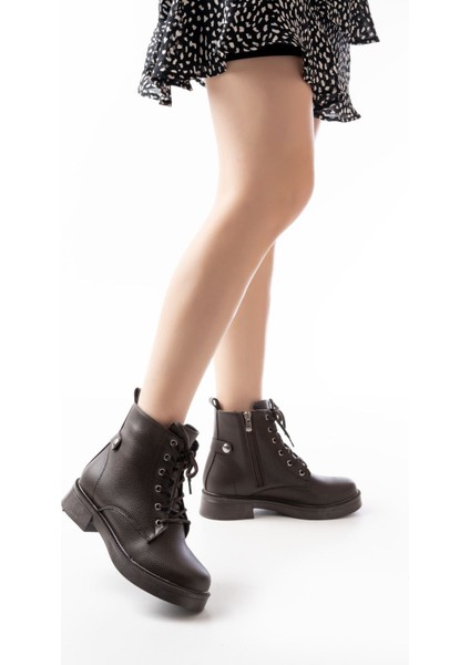 02-2003 Kahve Galata Bağcıklı Fermuarlı Günlük Kadın Bot modelleri