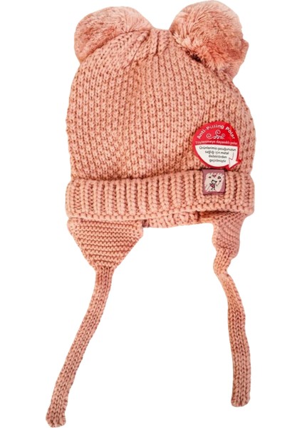 Anti Piiling Kulaklı Bebek Bere Pudra