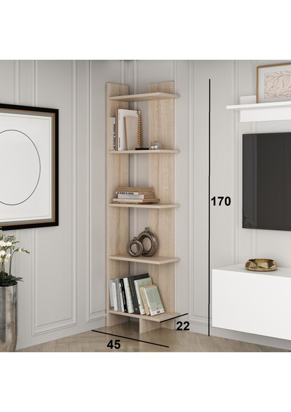 Asel 5 Raflı Köşe Sonomo Kitaplık fırsatları