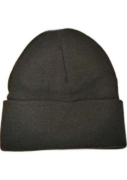 Akrilik Düz Katlamalı Çocuk Bere Siyah