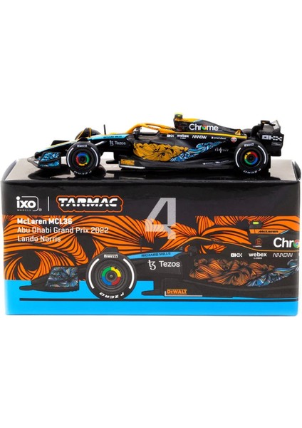 Tarmac Works Mclaren Abu Dhabi Grand Prix 2022 Lando Norris 1:64 Koleksiyonluk Metal Model Araba