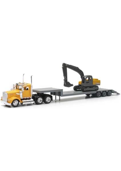 1:43 Long Haul Kenworth Taşıyıcı Tır ve Ekskavatör
