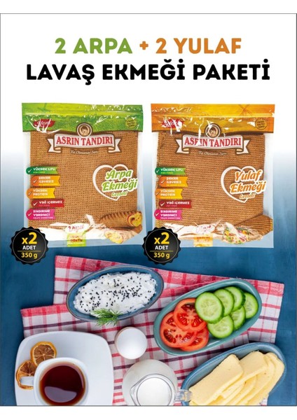 4'lü Paket (2 Paket Ekşi Mayalı Arpa Ekmeği 2 Paket Ekşi Mayalı Yulaf Ekmeği)