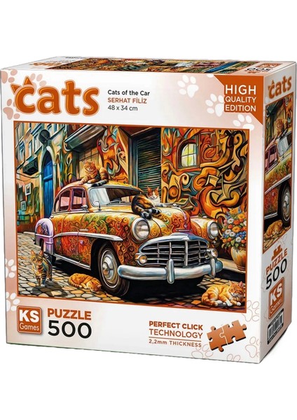 Cats On The Car Puzzle 500 Parça 20073