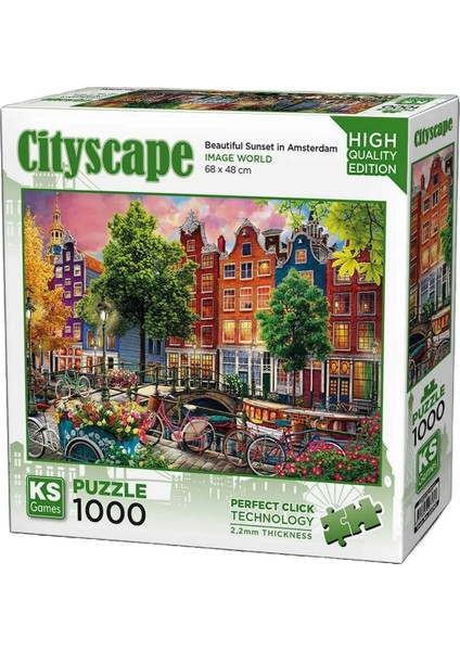 Beautiful Sunset In Amsterdam Puzzle 1000 Parça 20793