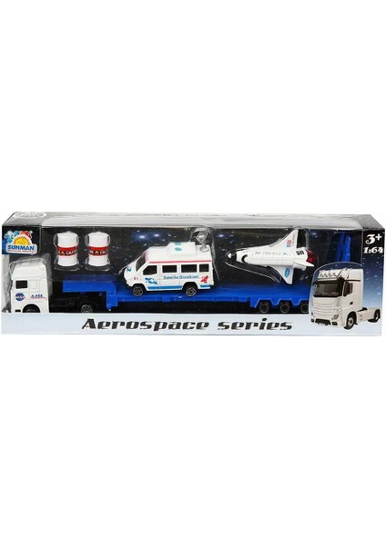 1:64 Aerospace Transporter Tır Uzay Seti - 27 cm