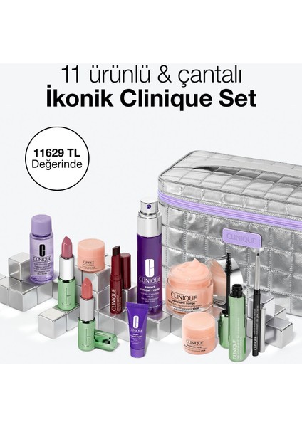 11 Ürünlü & Çantalı İkonik Clinique Set