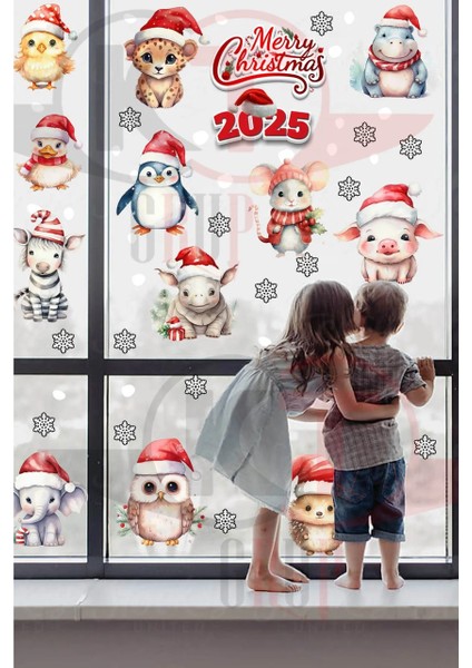 Yılbaşı Hoşgeldin 2025 Yeni Sezon Cam Kapı Duvar Sticker Setleri modelleri