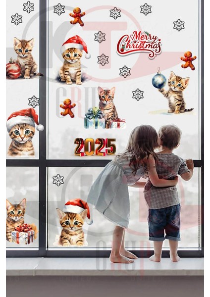 Yeni Yıl Yılbaşı Hoşgeldin 2025 Yeni Sezon Mega Cam Kapı Duvar Sticker Seti fiyatları