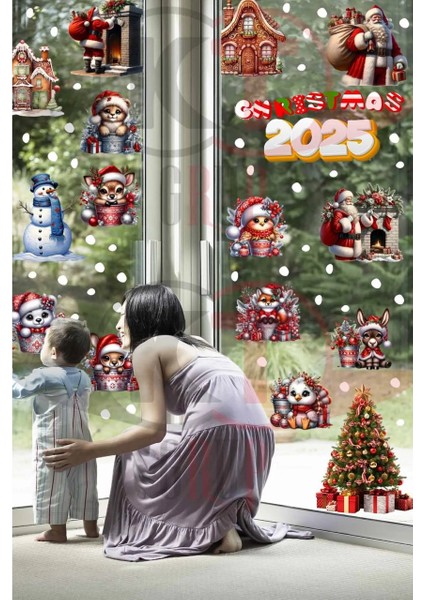 Yeni Yıl Yılbaşı Hoşgeldin 2025 Yeni Sezon Cam Kapı Duvar Sticker Seti fiyatları