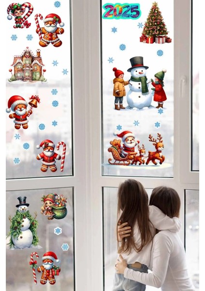 Yeni Yıl Yılbaşı Hoşgeldin 2025 Yeni Sezon Cam Kapı Duvar Sticker Seti fırsatları