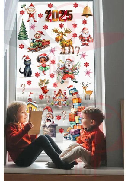 Yeni Yıl Yılbaşı Hoşgeldin 2025 Yeni Sezon Cam Kapı Duvar Sticker Seti fırsatları