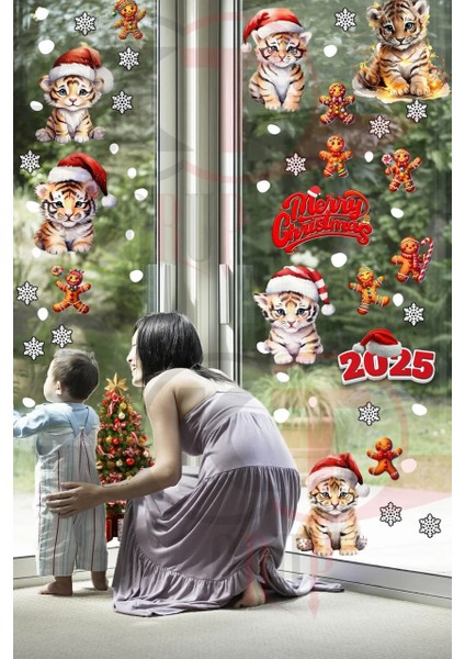 Yılbaşı Hoşgeldin 2025 Yeni Sezon Cam Kapı Duvar Sticker Setleri