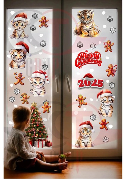 Yılbaşı Hoşgeldin 2025 Yeni Sezon Cam Kapı Duvar Sticker Setleri modelleri