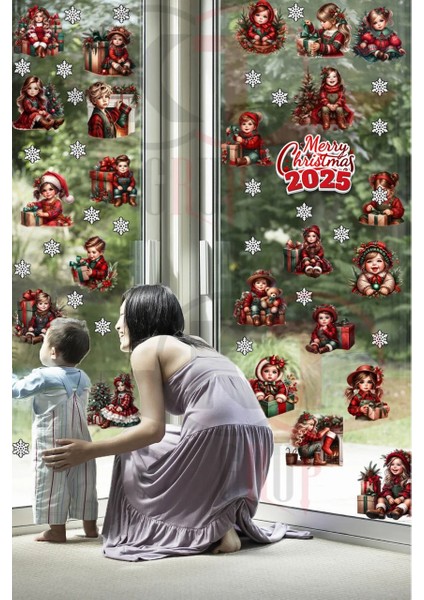 Yeni Yıl Yılbaşı Hoşgeldin 2025 Yeni Sezon Mega Cam Kapı Duvar Sticker Seti fiyatları