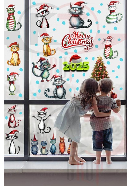 Yılbaşı Hoşgeldin 2025 Yeni Sezon Cam Kapı Duvar Sticker Setleri