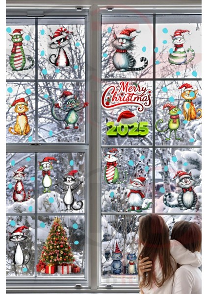 Yılbaşı Hoşgeldin 2025 Yeni Sezon Cam Kapı Duvar Sticker Setleri fiyatları