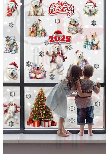 Yılbaşı Hoşgeldin 2025 Yeni Sezon Cam Kapı Duvar Sticker Setleri