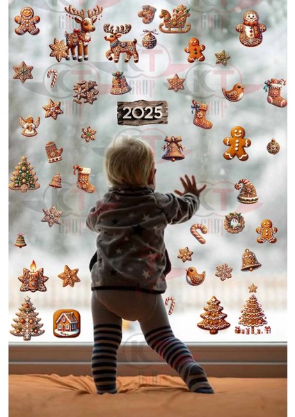 Yeni Yıl Yılbaşı Hoşgeldin 2025 Yeni Sezon Cam Kapı Duvar Sticker Seti