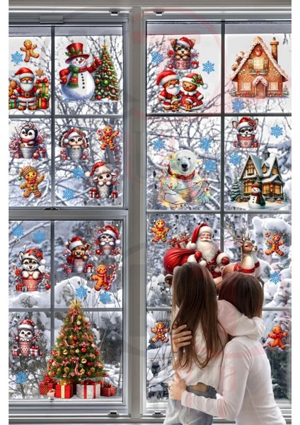 Yeni Yıl Yılbaşı Hoşgeldin 2025 Yeni Sezon Cam Kapı Duvar Sticker Seti modelleri